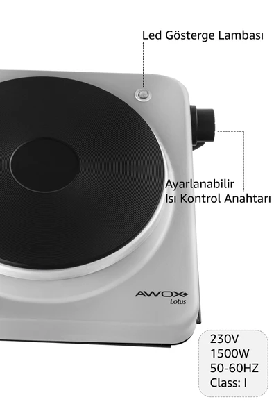 AWOX LOTUS HOTPLATE SET ÜSTÜ OCAK - Resim 2