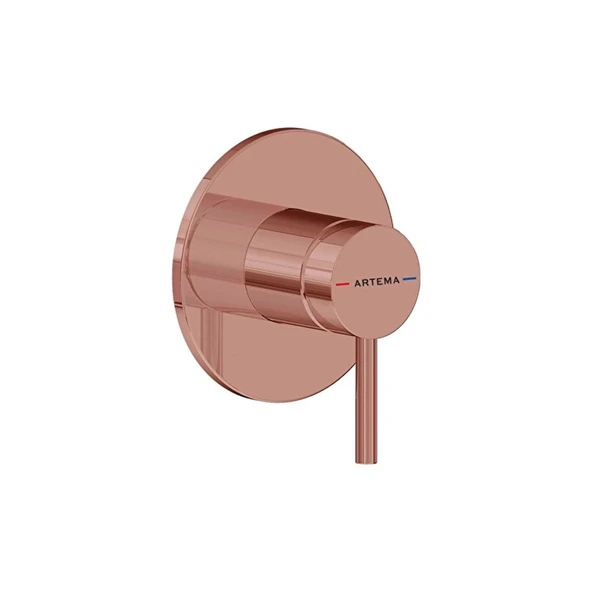 Artema Minimax Round Ankastre Mekanik Duş Bataryası Minibox Soft Bakır A4371029 ürün görseli 1
