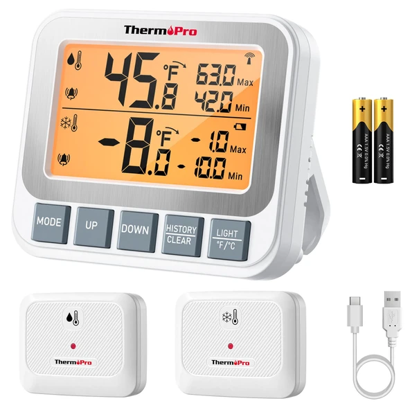 Thermopro TP210 150m Sensörlü Derin Dondurucu Buzdolabı Max/Min Sıcaklık Ölçer Termometre ürün görseli 1