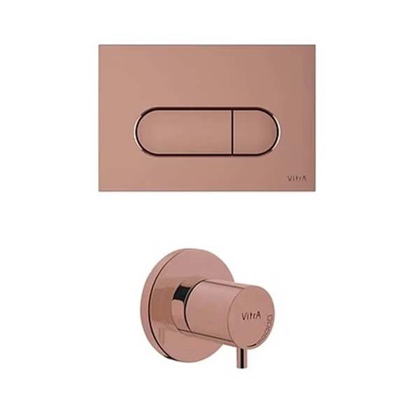 Vitra Root Round Kumanda Paneli Seti Soft Bakır (Kumanda Paneli + Stop Valf Sıva Üstü Grubu) ürün görseli 1