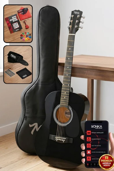Midex RG-530BK Kaliteli Siyah 40 İnç Akustik Gitar Seti 4/4 Yetişkin ürün görseli 1
