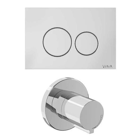VitrA Origin 800-2033 Kumanda Paneli ve Stop Valf Seti Parlak Krom (740-2480, A41461GR) ürün görseli 1