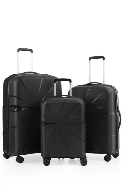 ÇÇS 5264 KIRILMAZ POLİPROPİLEN 3 LÜ SET VALİZ BÜYÜK ORTA KABİN ürün görseli 1