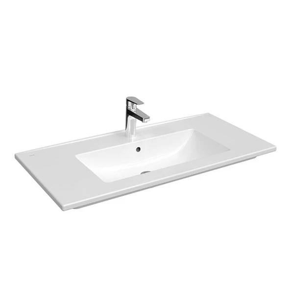 VitrA S20 Square Etajerli Lavabo 100x47 cm Beyaz 7678B003-0001 ürün görseli 1