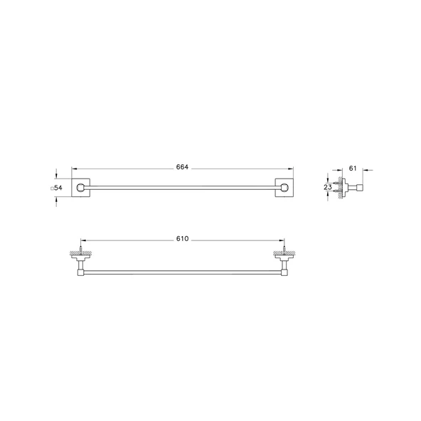 VitrA Root Havluluk Krom 60 cm A44810 - Resim 2