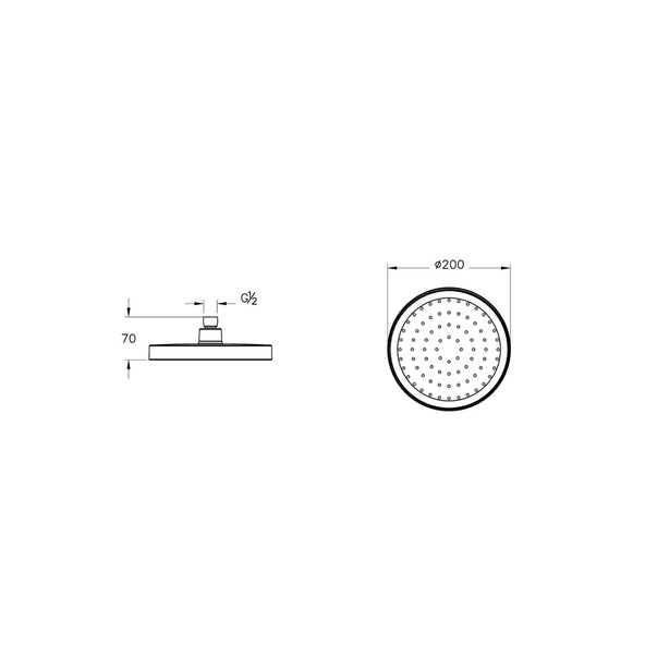 Artema Base Round Duş Başlığı 1F 200 mm Krom A45904 - Resim 3