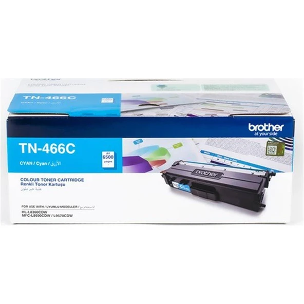Brother Tn-466C 6.500 Sayfa Kapasiteli Cyan Mavi Toner Hl-8360 Mfc-8690 ürün görseli 1