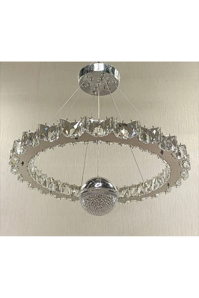 KRİSTAL TAŞLI YILDIZ 3RENK TOPLU MODERN LED AVİZE ürün görseli 1