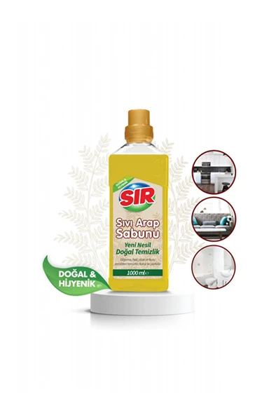 SIR Sıvı Arap Sabunu Tüm Yüzeylerde Doğal Temizlik 1000 ML ürün görseli 1