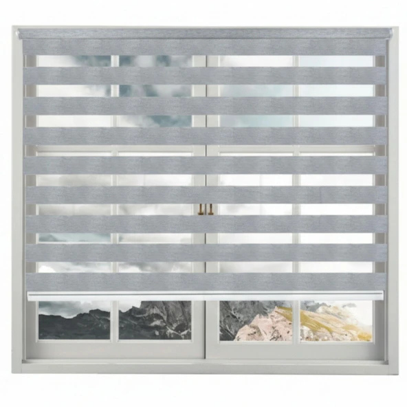 ZEBRA STOR JAKAR GUMUS GRI 160X200 ürün görseli 1