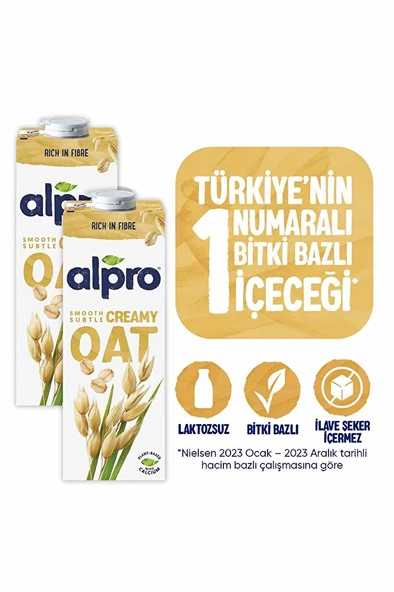 ALPRO Yulaf Sütü 2x1 L Vegan Laktozsuz Bitkisel Bazlı ürün görseli 1