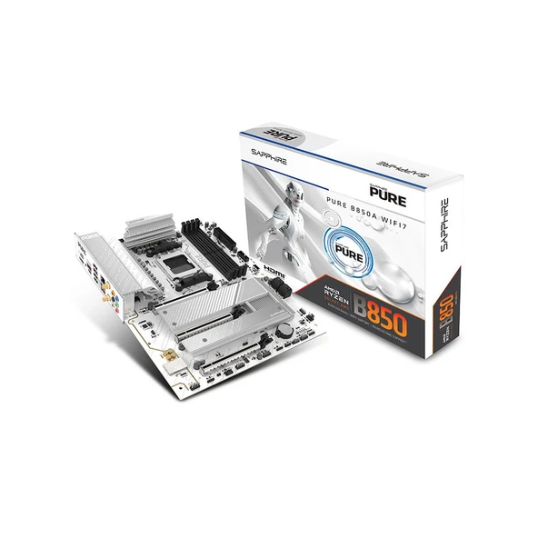 SAPPHIRE PURE B850A WIFI 7 AMD B850 Soket AM5 DDR5 8000+MT/s (OC) WIFI 7 ATX Anakart-52123-11-40G ürün görseli 1