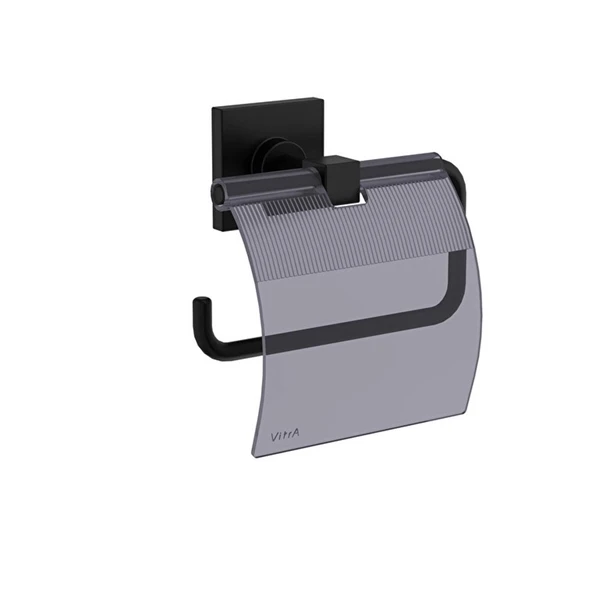 VitrA Root Tuvalet Kağıtlığı (Kapaklı) Mat Siyah A4480436 ürün görseli 1