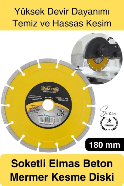 #MermerKesici 180 mm Soketli Elmas Beton Kesme Diski Profesyonel Mermer Seramik Taş Fayans Granit ürün görseli 1