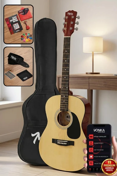 Midex RG-530NT Kaliteli Natural 40 İnç Akustik Gitar Seti 4/4 Yetişkin ürün görseli 1