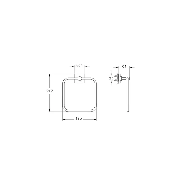 Vitra Root Havluluk Kare Krom A44803 - Resim 2