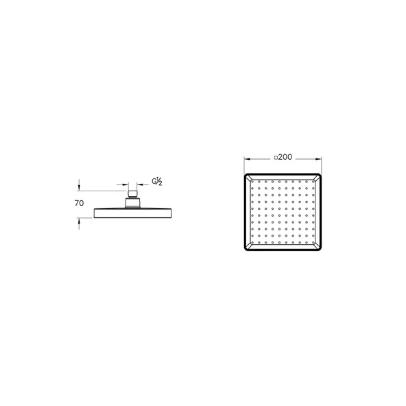 Artema Base Square Duş Başlığı 1F 200mm Krom A45905 - Resim 3