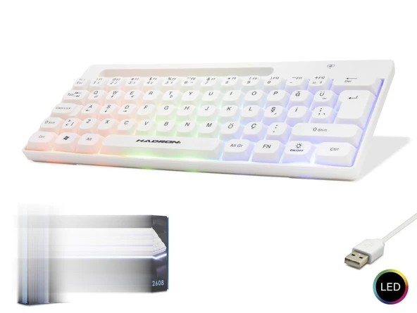 Gaming Mini Klavye Led - Beyaz HDX2608 ürün görseli 1