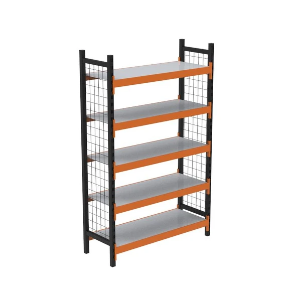 5 Katlı Dekoratif Midi Rack - Ekonomik Depo,Arşiv, Kiler Rafı   Siyah-Turuncu 35x180 cm 150 cm ürün görseli 1