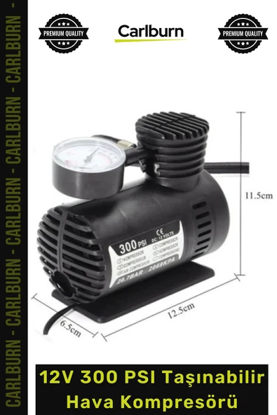 #HavaKompresör 12V 300 PSI Kompakt Lastik Basınç Ayarı Güçlü Performans Taşınabilir Hava Kompresörü ürün görseli 1