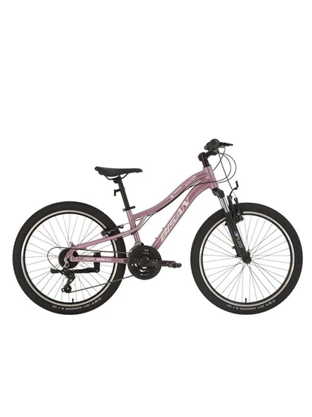 BİSAN KDX 2800-V KADIN DAĞ BİSİKLETİ 30CM V 24 JANT 21 VİTES METALİK PEMBE BEYAZ ürün görseli 1