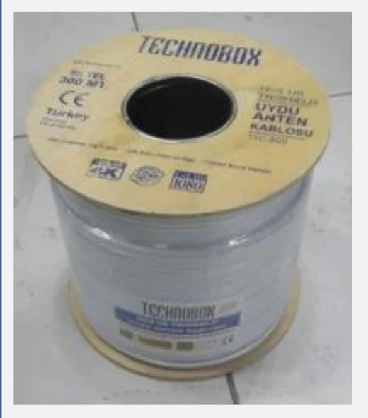 TECHNOBOX 500MT 80 TEL RG6 ANTEN KABLOSU İÇ DIŞ MEKAN BEYAZ.. ürün görseli 1
