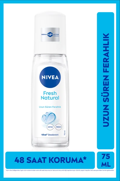 Kadın Pump Sprey Deodorant 75ml, 48 Saat Ter Koruması, Pudrasız, Alüminyum İçermez ürün görseli 1