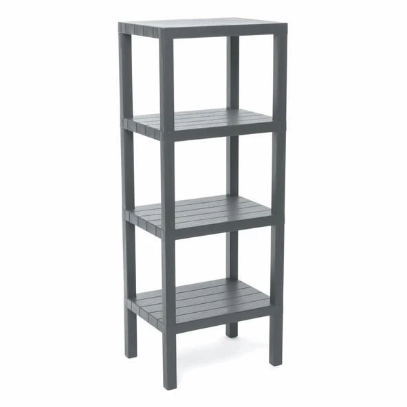 4 RAFLI GRİ MODÜLER ÜNİTE PLASTİK 38x29x100 cm (5433) ürün görseli 1