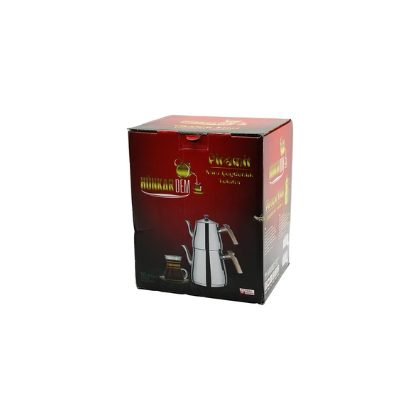 PRAMİT MİNİ BOY ÇELİK ÇAYDANLIK SETİ - TAKIMI RENKLİ BAKALİT KULP ÜST DEMLİK: 0.9LT - ALT SULUK: 1.5LT KENDİNDEN SÜZGEÇLİ (5433) ürün görseli 1