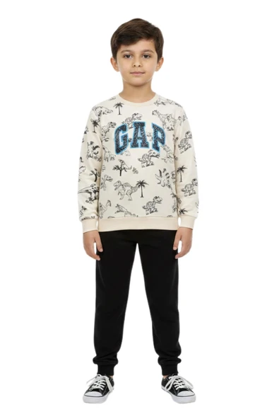 Erkek Çocuk Önü Baskılı Sweatshirt Ve Eşofman Alt Takım BGL-ST05251 ürün görseli 1