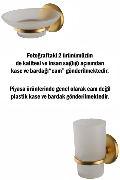 Gonca 5 Li Ayna Seti Gold Renk - Resim 2