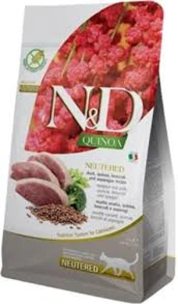 N&D Quinoa Ördekli, Kinoalı, Brokolili, Kuşkonmazlı Kısırlaştırılmış Kedi Maması 5 Kg ürün görseli 1