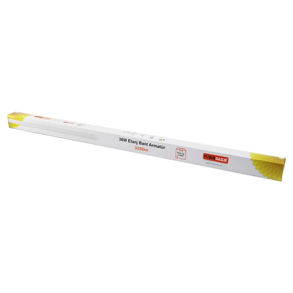 NİSALUCE EAMP-082/1 2PCS 36W - 120CM LED ETANJ BANT ARMATÜR LAMBA AMPUL BEYAZ - 6500K 3250LÜMEN MONTAJ AYAR KANALLI (5433) ürün görseli 1