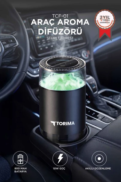 Araç İçi Aroma Difüzörü Hava Nemlendirici Şarjlı Oda ve Araba Kokusu TCF01 Secret Forest ürün görseli 1