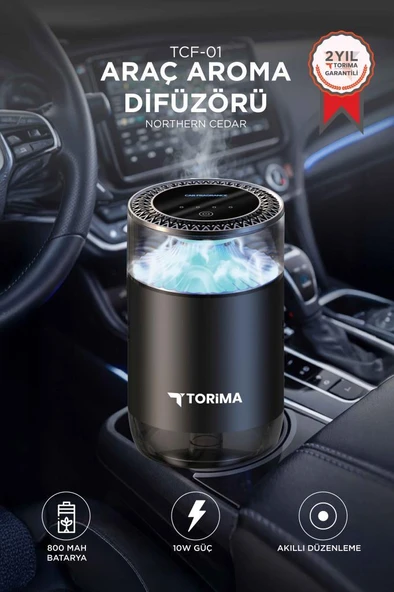 Araç İçi Aroma Difüzörü Hava Nemlendirici Şarjlı Oda ve Araba Kokusu TCF01 Northern Cedar ürün görseli 1