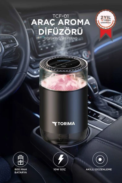 Araç İçi Aroma Difüzörü Hava Nemlendirici Şarjlı Oda ve Araba Kokusu TCF01 Qıngyıng Weıyang ürün görseli 1