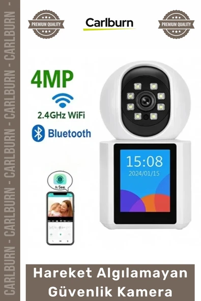 #Kamera Akıllı Ev 24 GHz WiFi 4MP Yüksek Çözünürlük Hareket Algılama Uzaktan Erişim Güvenlik Kamera ürün görseli 1