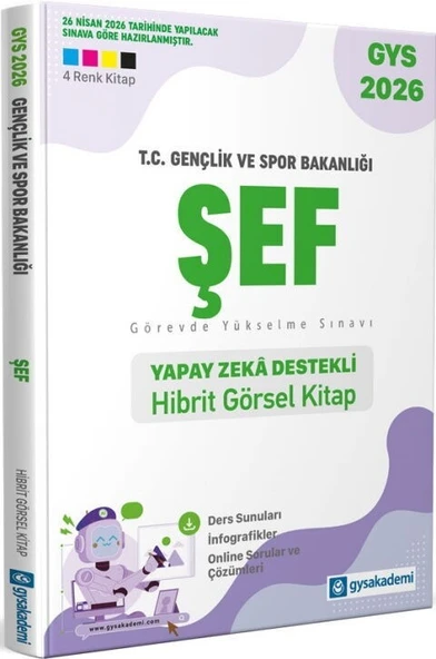 2026 T.C. Gençlik Ve Spor Bakanlığı Şef Yapay Zeka Destekli Hibrit Kitap GYSAkademi Yayınları ürün görseli 1