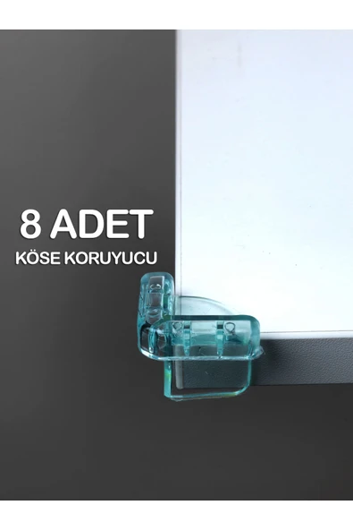 8 Adet Bebek Çocuk Masa Kenar Köşe Koruyucu PVC Köşe Koruma ürün görseli 1