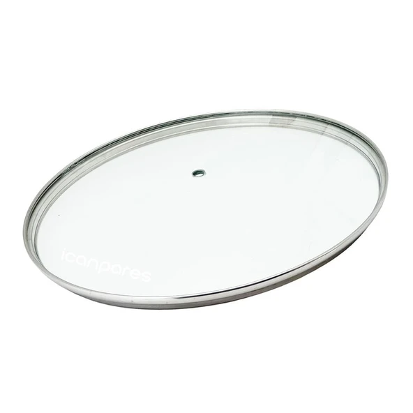 Tencere İle Uyumlu Sahan Tava Cam Kapağı Kapak 16 cm TUTMA TEPESİZ ürün görseli 1