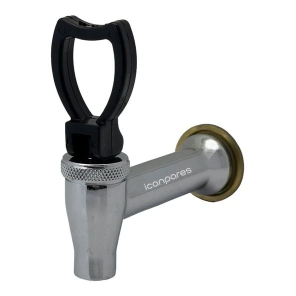 Semaver İle Uyumlu Musluk Göstergesiz, Dıştan Dişli, Contalı, Somunlu, Demir, Kazan Meşale Musluğu 10cm ürün görseli 1