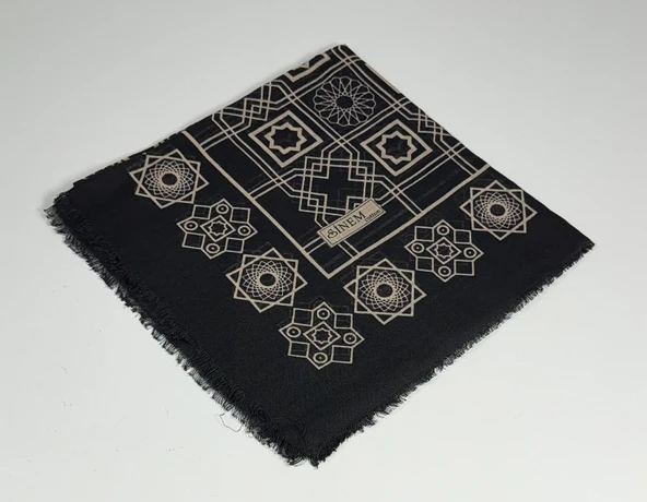 Emprime Koton Eşarp -  Siyah / Karamel-06289 ürün görseli 1