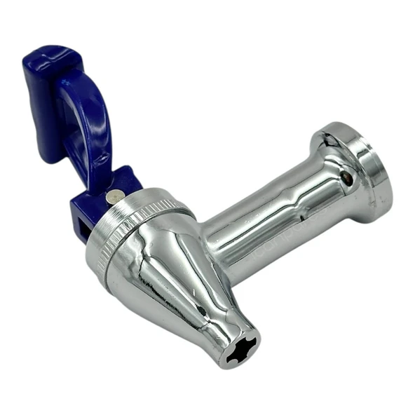 Semaver İle Uyumlu Musluk Göstergesiz, İçten Dişli, Basmalı, Demir, Mavi Saplı, Kayalar Kazan ve Çaycı Musluğu 7,5cm ürün görseli 1