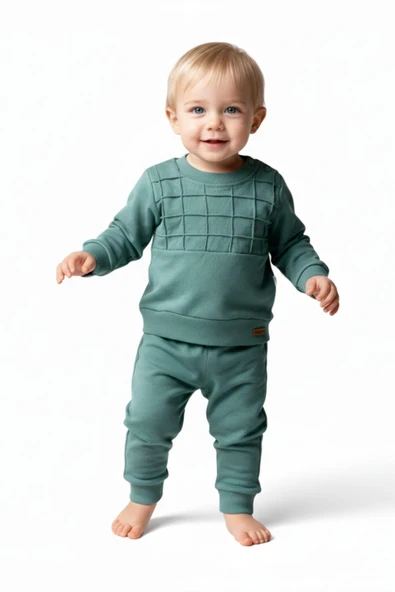 Erkek Çocuk Önü Baskılı Sweatshirt Ve Eşofman Alt Takım BGL-ST05255 ürün görseli 1