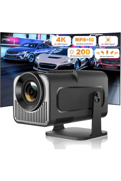 Android Wifi Taşınabilir Projektör – 4K Ultra Hd, Bluetooth 5.0, Hoparlör, Akıllı Mini Projeksiyon ürün görseli 1