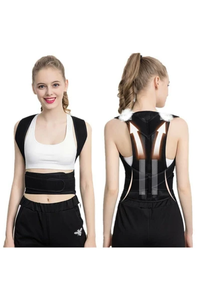 baffhome Unisex Çift Balenli Korse Dik Duruş Kamburluk Önleyici Medikal Dik Duruş Korsesi Ortopedik Korse ürün görseli 1