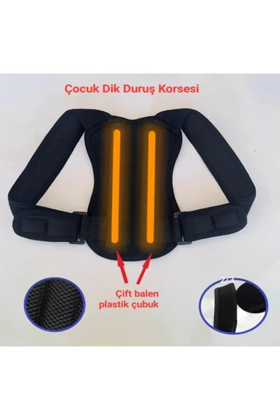 baffhome Çocuk Için Balenli Korse Medikal Kifoz Skolyoz Dik Durus Korsesi Kız-Erkek) ürün görseli 1