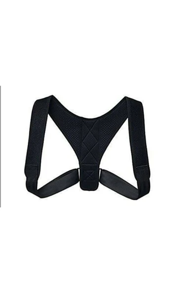 baffhome Dik Duruş Korsesi Kamburluk Önleyici Omuz Destekli Unisex Siyah Deri Desenli Kemerli Ayarlanabilir ürün görseli 1