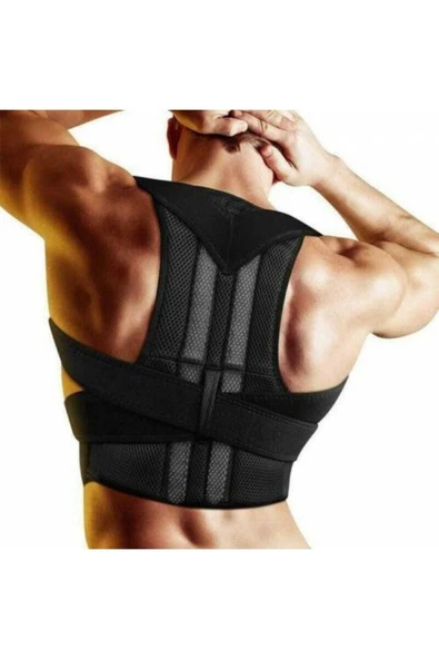 baffhome Unisex Siyah Balenli Ortopedik Sporcu Boydan Dik Duruş Korsesi ürün görseli 1