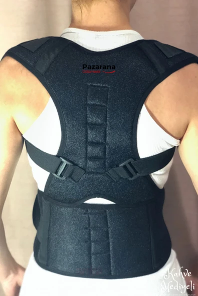 baffhome Unisex Siyah Dik Duruş Durma Ortopedik Bel Ve Sırt Destek Korsesi ürün görseli 1
